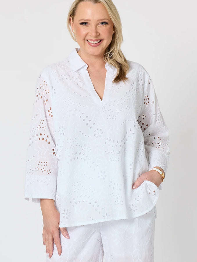 Gordon Smith | Belle Broderie Top | White