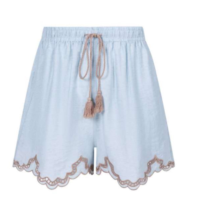GDS | Marguerite Embroidered Shorts | Blue Haze