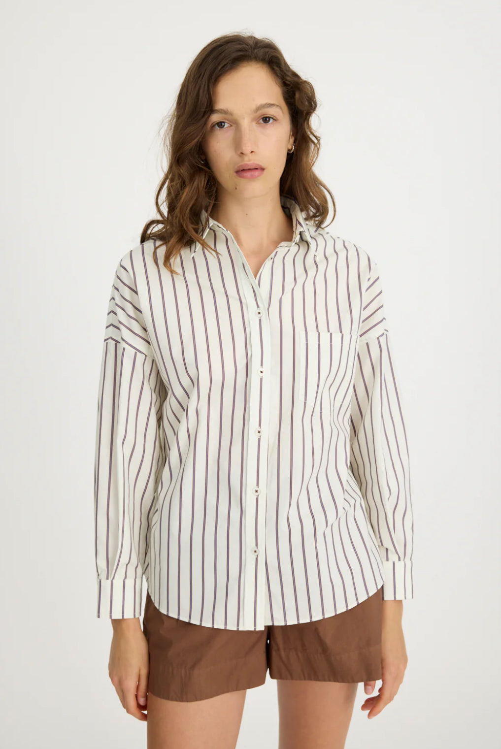 LMND | Chiara Long Sleeve Shirt | Vanilla Stripes