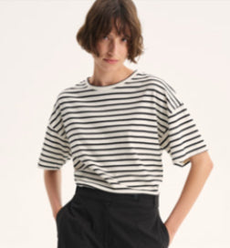 Morrison | Archie Stripe Tee | Black/Cream