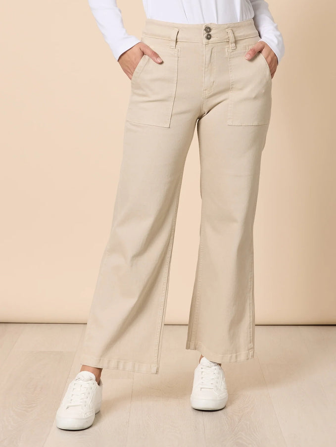 Gordon Smith | Hudson High Rise Wide Leg Jean | Natural