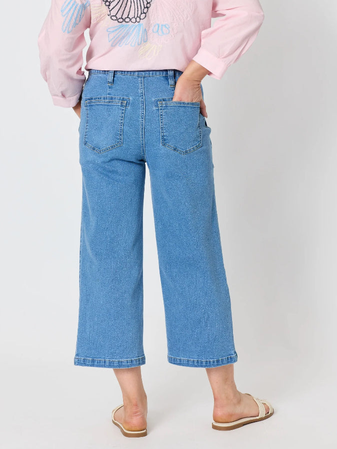 Gordon Smith | Hudson Wide Leg Crop Jean | Denim