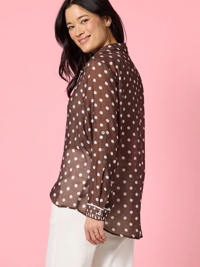 Gordon Smith | Aurora Spot Shirt | Coffee White