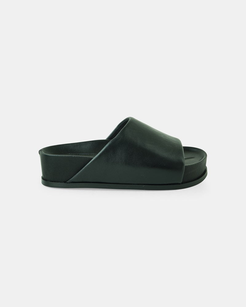 Walnut Melbourne | Kendall Leather Slide | Black