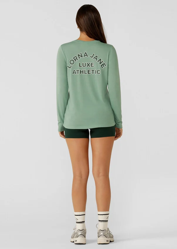 Lorna Jane Activewear | Lotus Limited Edition Long Sleeve Top | Green Juice