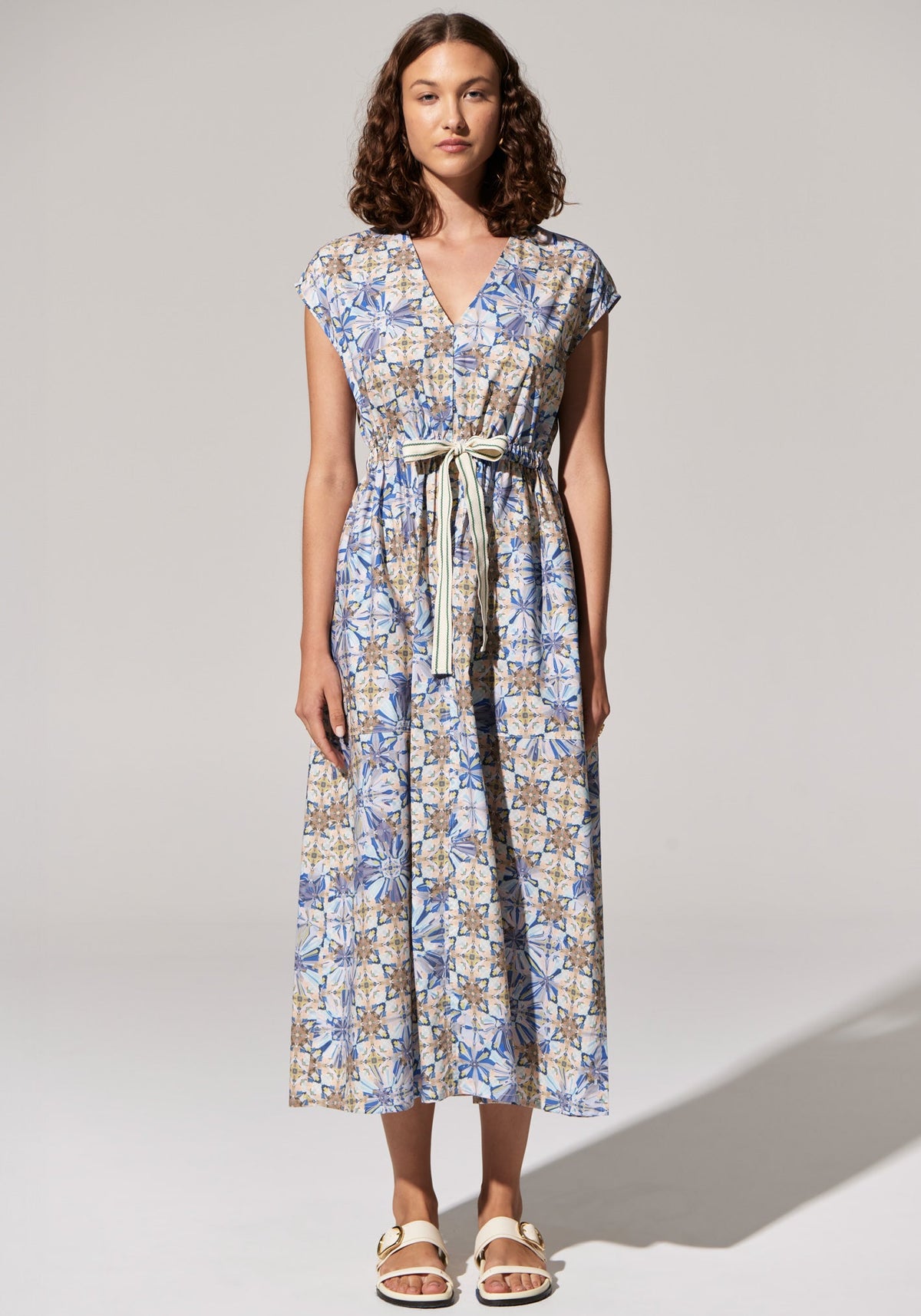 POL Clothing | Celeste Tie Belt Dress | Celeste Print