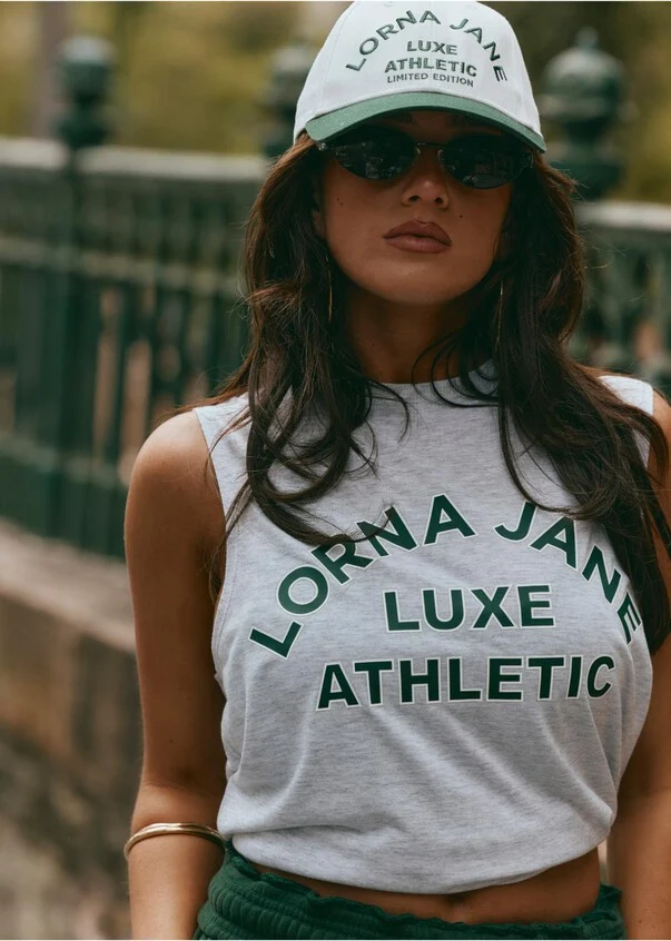 Lorna Jane Activewear | Lotus Limited Edition Muscle Tank | Light Grey Marl