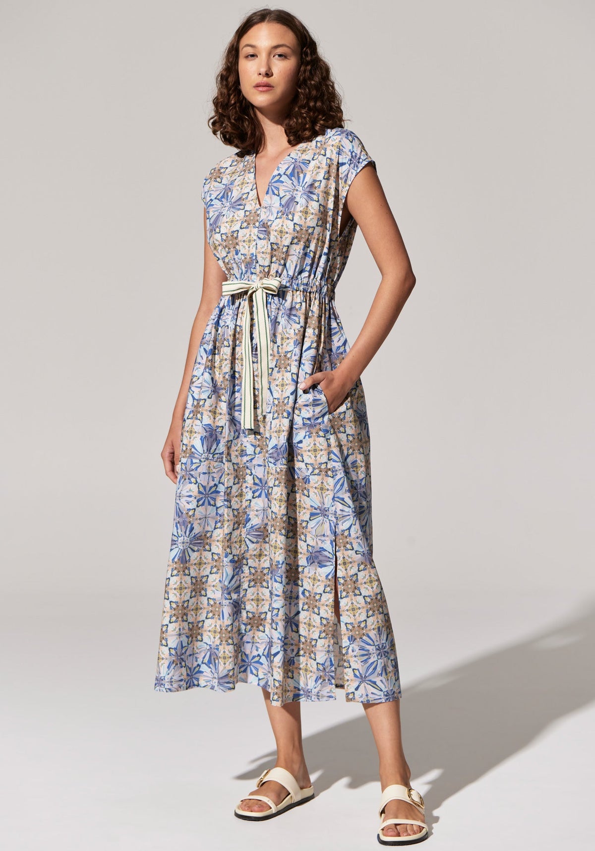 POL Clothing | Celeste Tie Belt Dress | Celeste Print