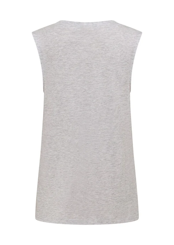 Lorna Jane Activewear | Lotus Limited Edition Muscle Tank | Light Grey Marl