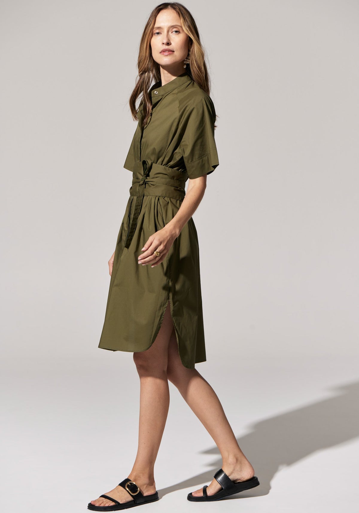 POL Clothing | Toya Shirt Dress | Khaki