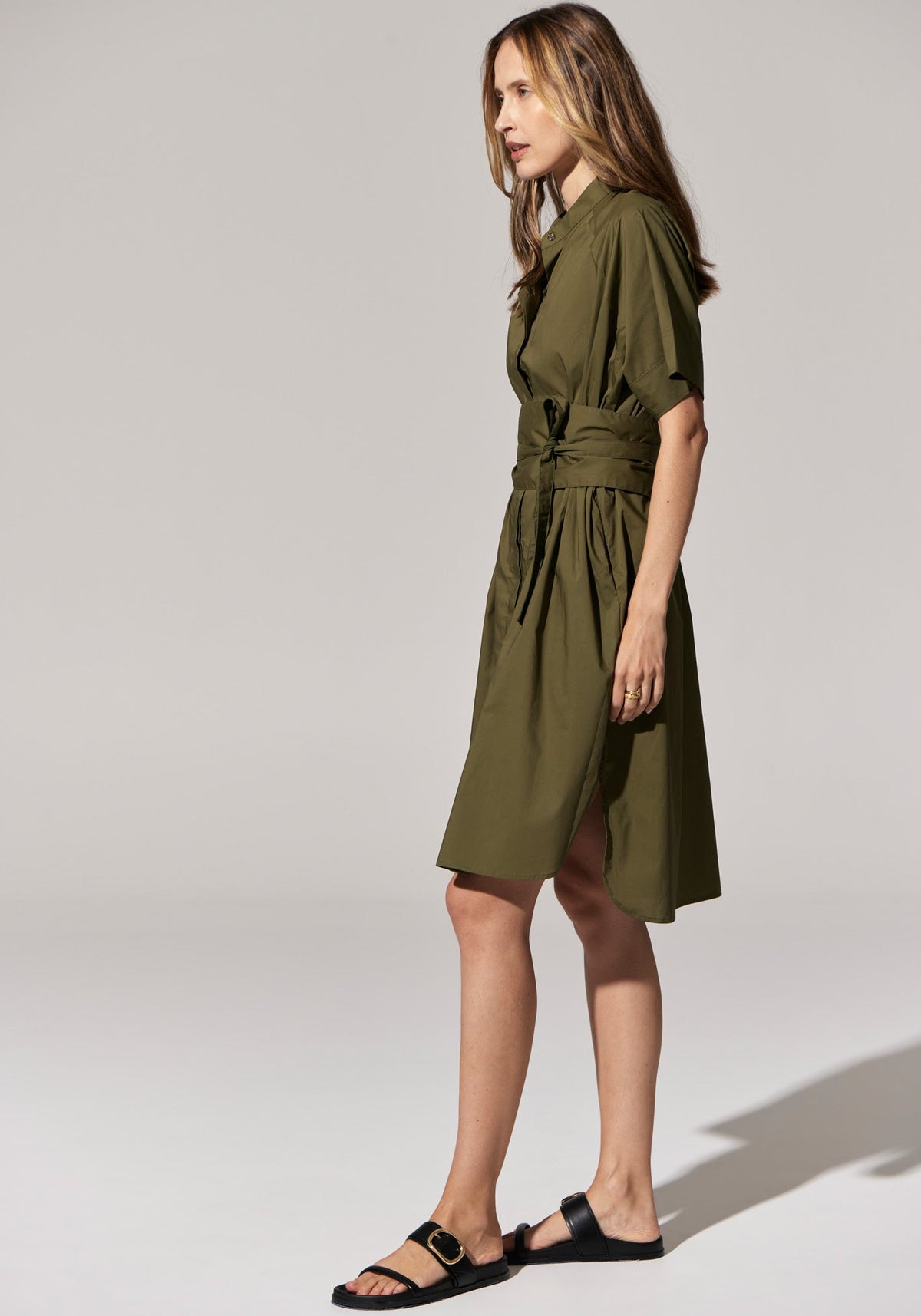 POL Clothing | Toya Shirt Dress | Khaki