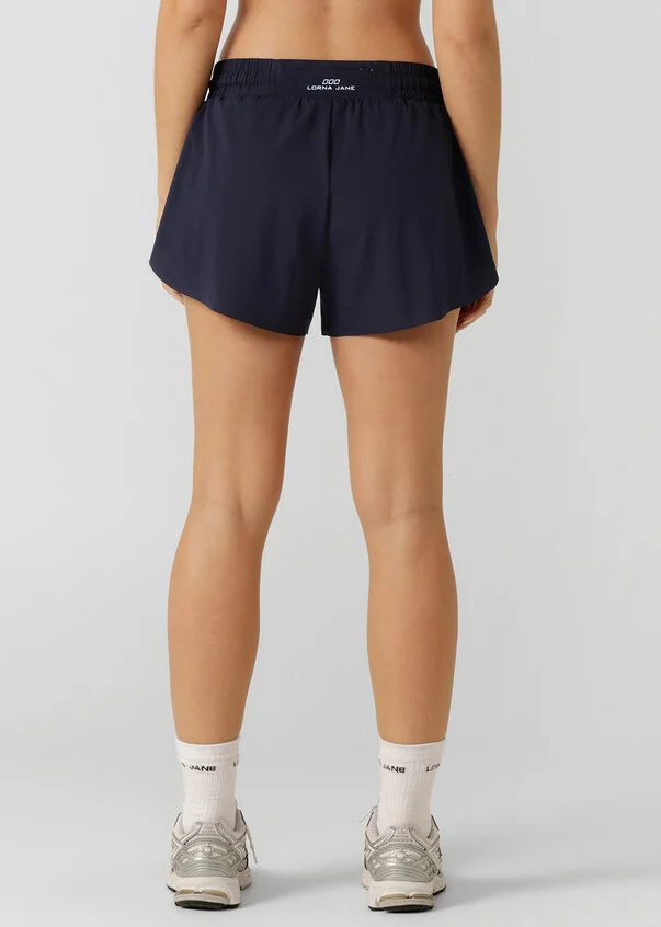 Lorna Jane Activewear | Track Star Run Shorts | Midnight Blue