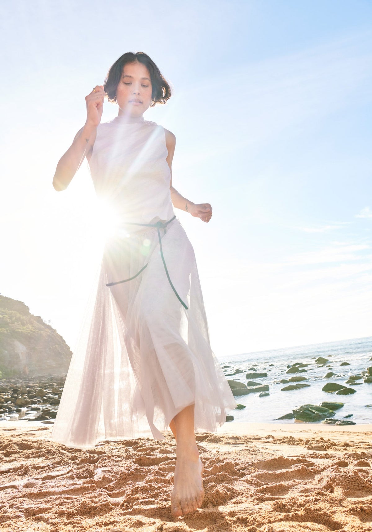 POL Clothing | Keel Tulle Skirt | Silver