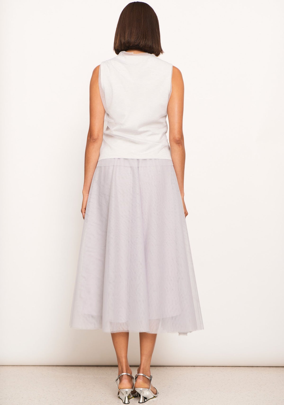 POL Clothing | Keel Tulle Skirt | Silver