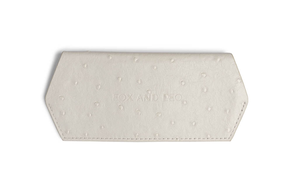 Fox And Leo | Glasses Case | Stone Ostrich Print