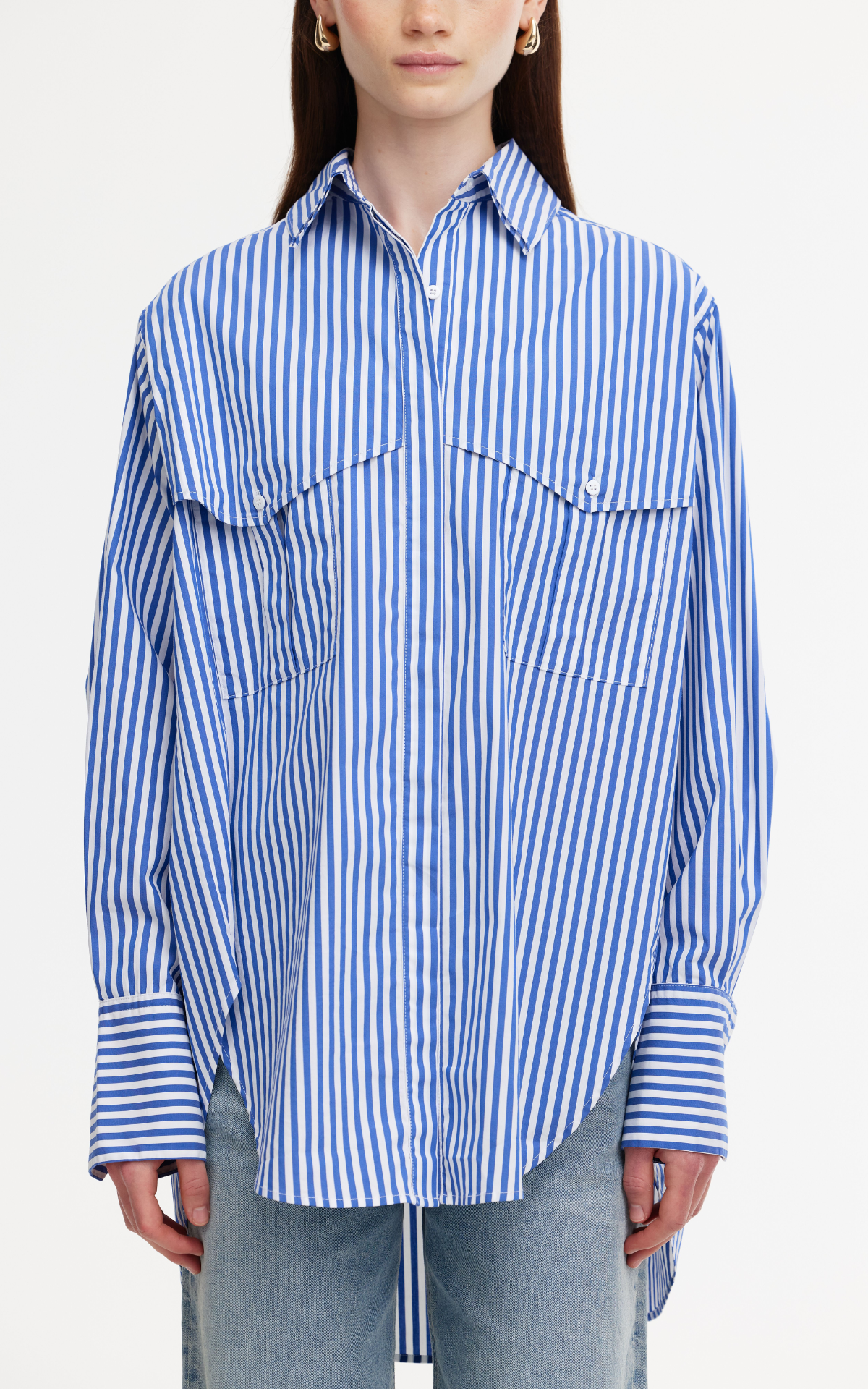 Kinney The Label | Riley Shirt | Navy/White Stripe