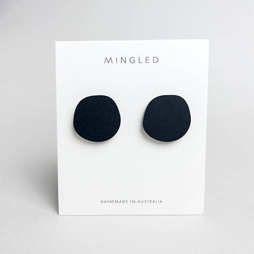 Mingled | Clip On | Organic Statement Studs | Black