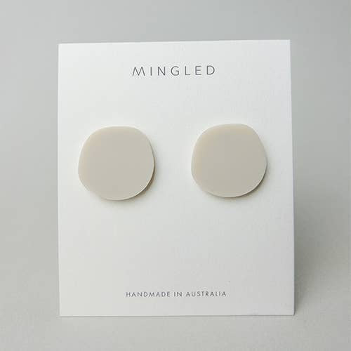 Mingled | Organic Statement Studs | Ivory Beige