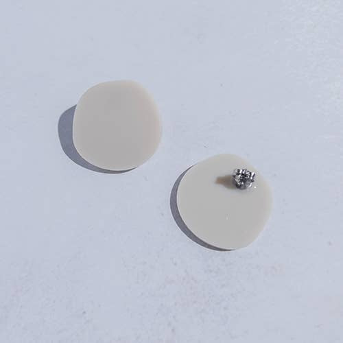 Mingled | Organic Statement Studs | Ivory Beige