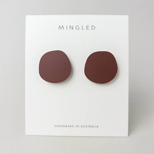 Mingled | Organic Statement Studs | Nutmeg