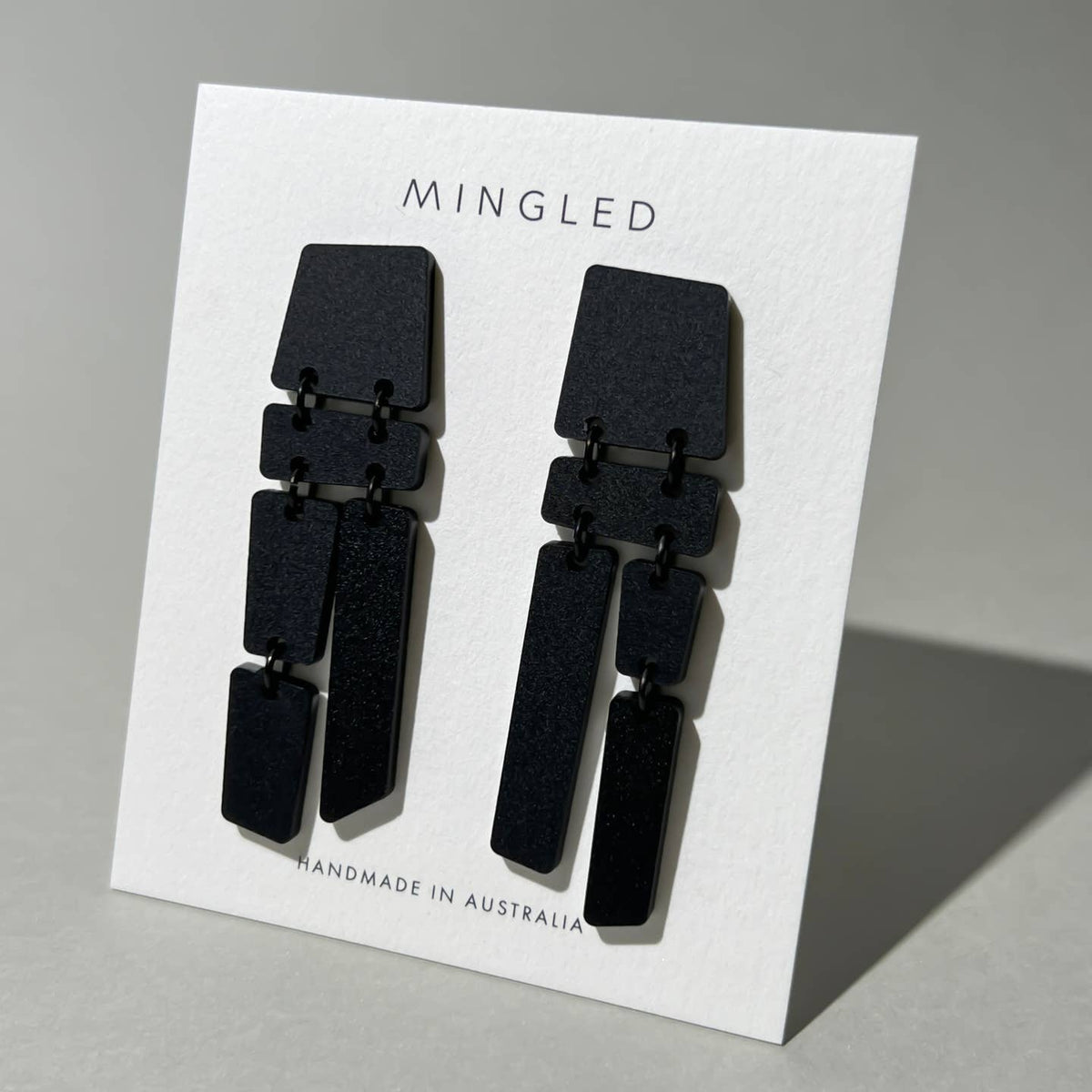 Mingled | Pila | Large Statement Earrings | Matte Black