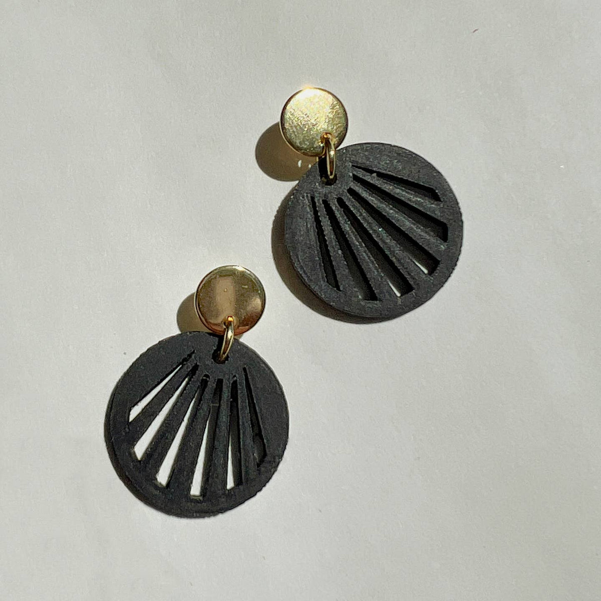 Mingled | Radiance | Minimalist Dangle Earrings | Black and Gold