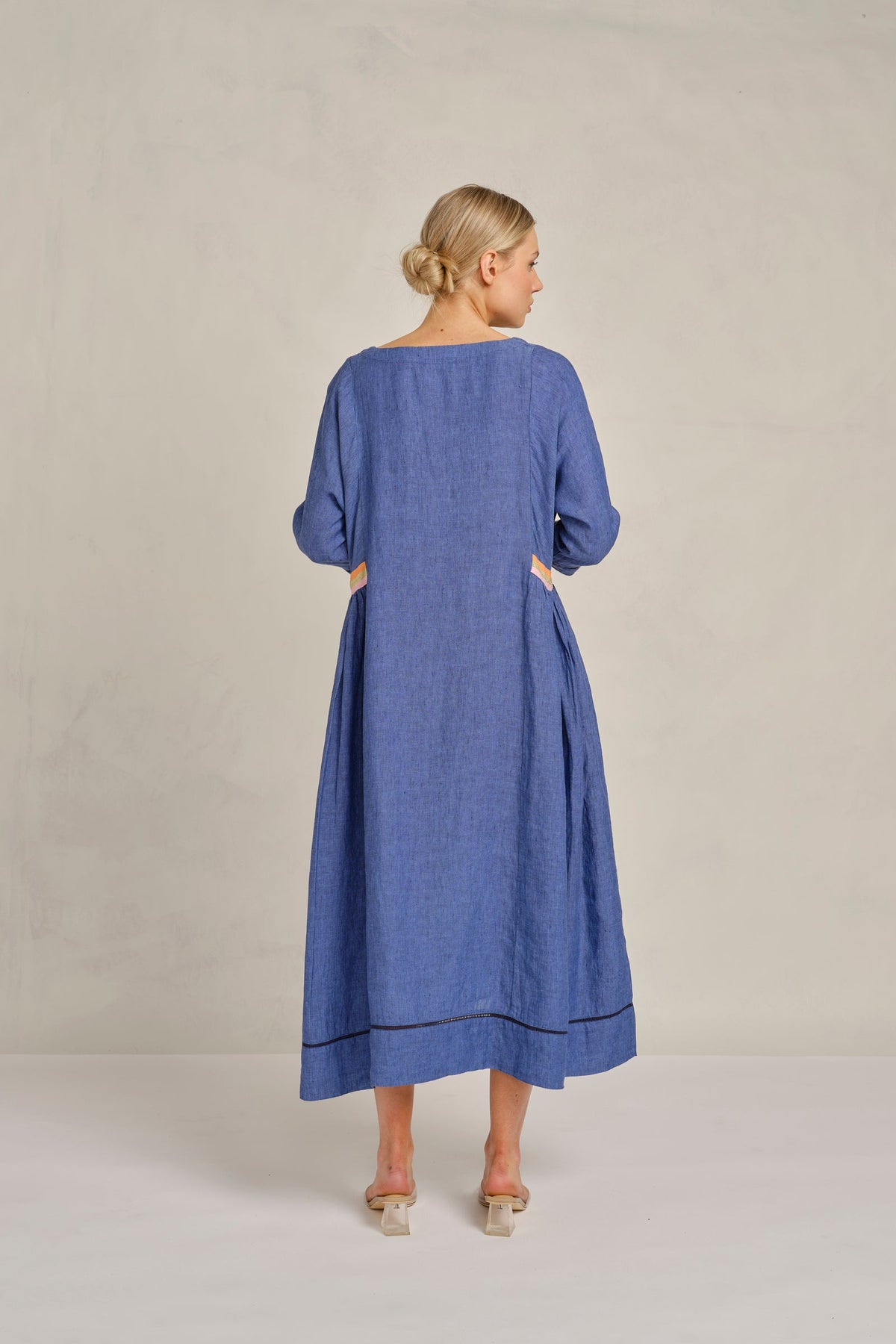 Alessandra | Alice Linen Dress | Denim Blue