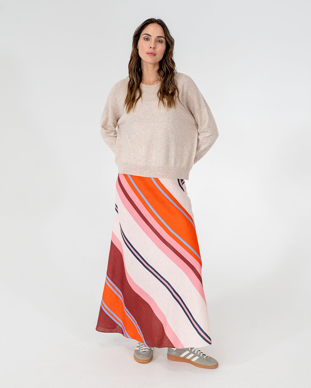 ELMS+KING | Austin Bias Skirt | Wide Stripe