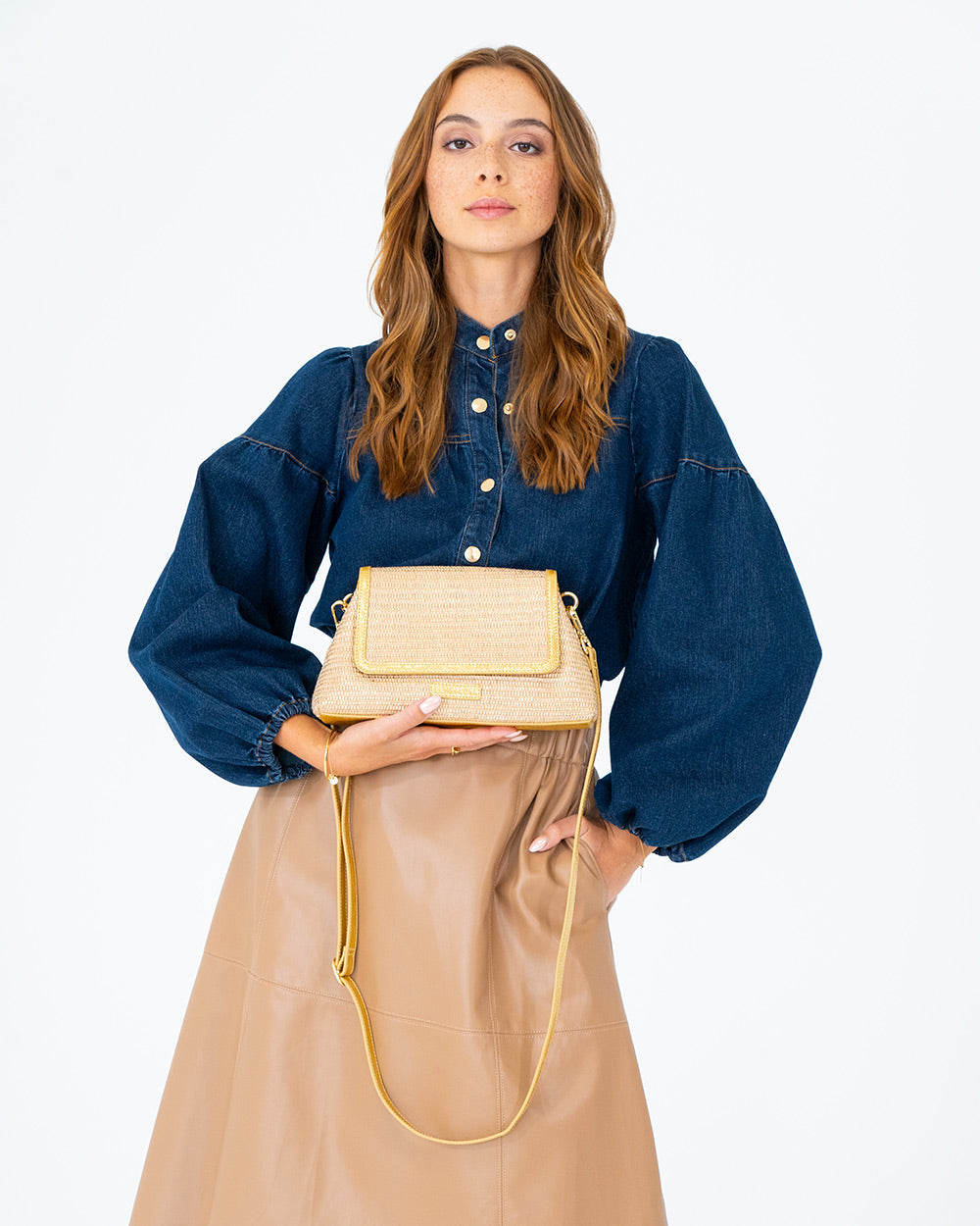 ELMS+KING | Lugano Crossbody Bag | Gold Weave