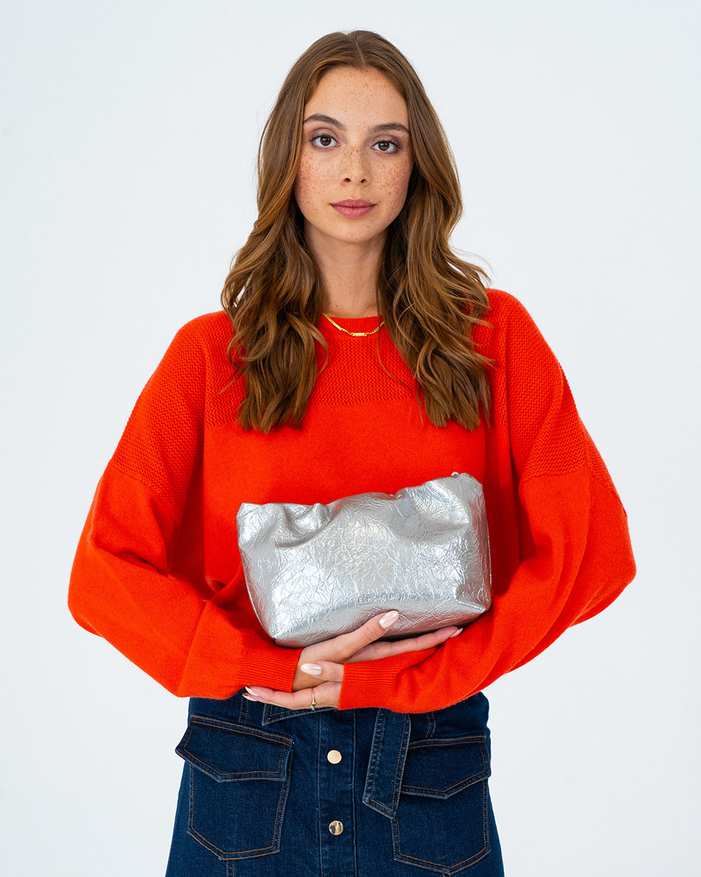ELMS+KING | Monty Crossbody Bag | Silver Crinkle