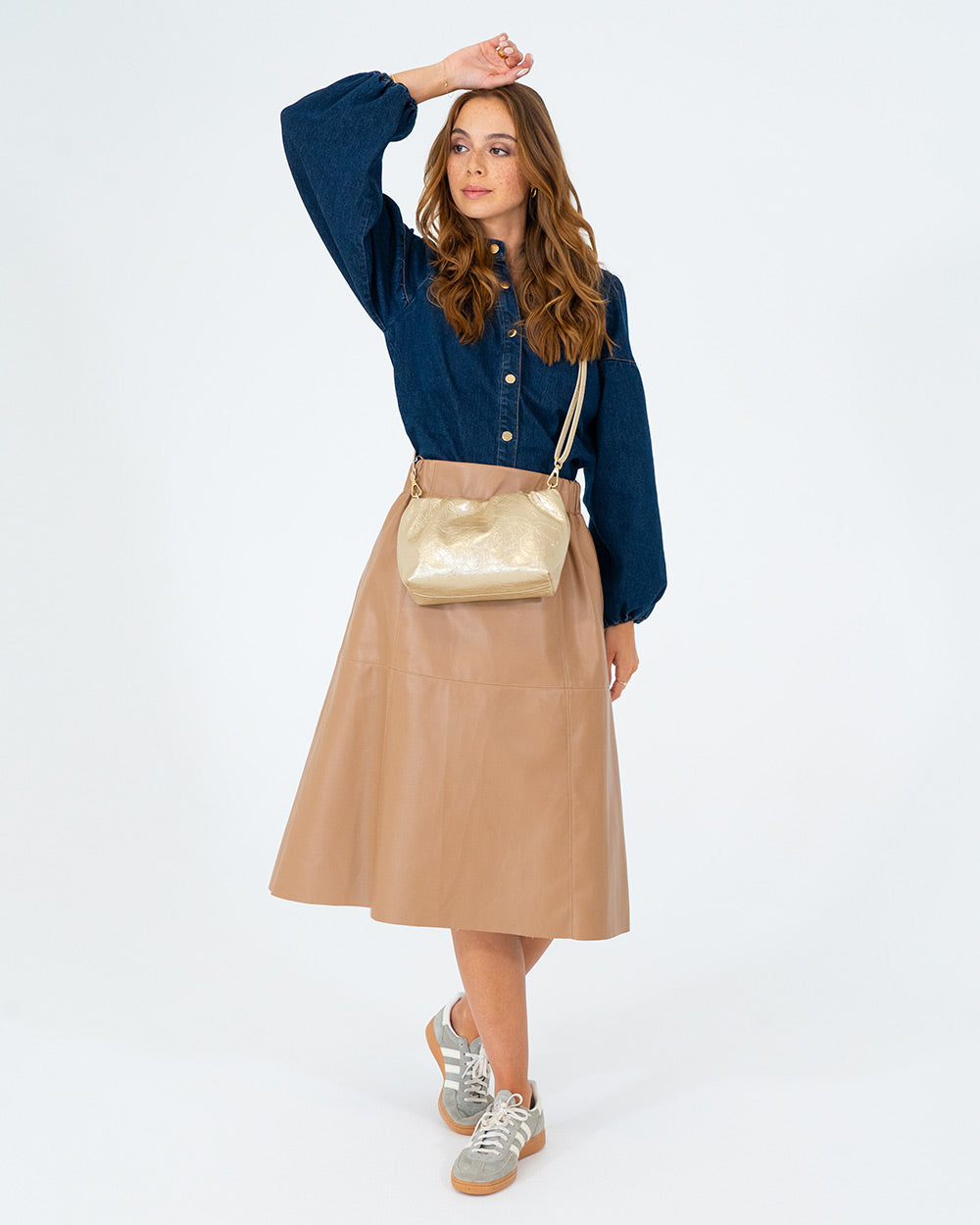 ELMS+KING | Monty Crossbody Bag | Light Gold Crinkle