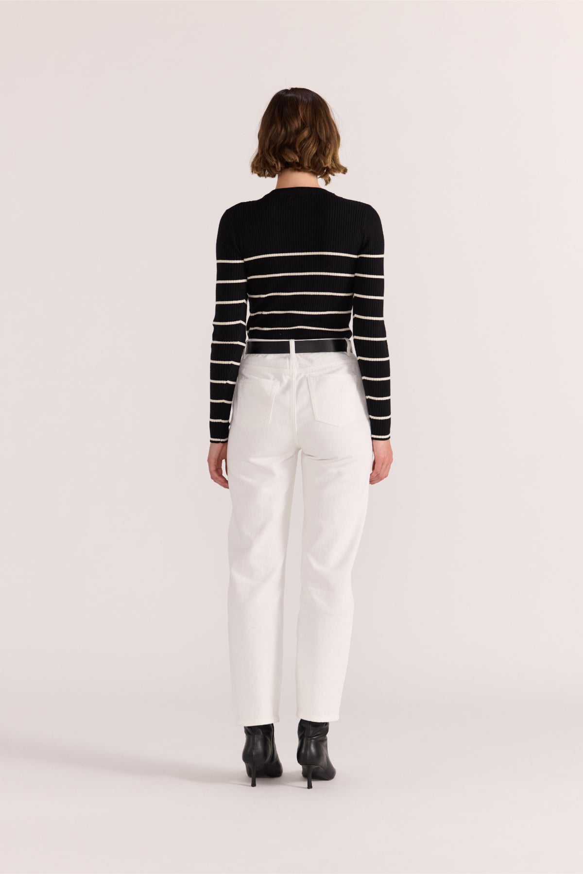 Staple The Label | Freya Stripe Knit Top | Black/White Stripe