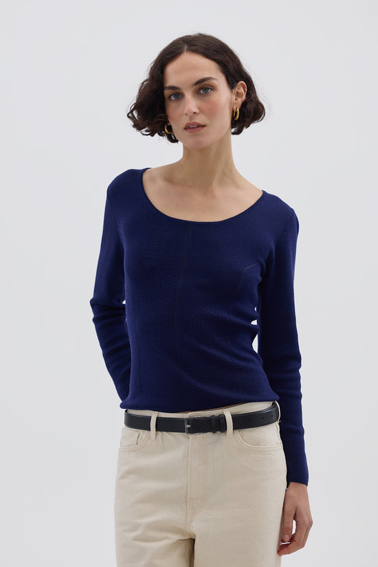 Iris &amp; Wool | Wool Skivvy | Navy