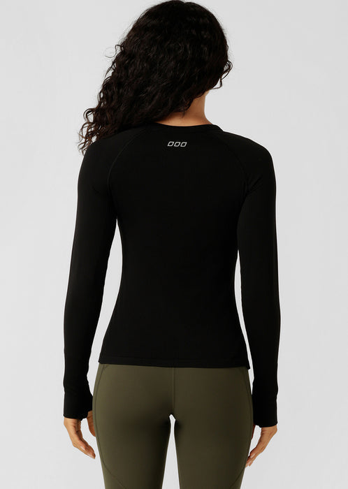 Lorna Jane Activewear | Tempo Seamless Long Sleeve Top | Black