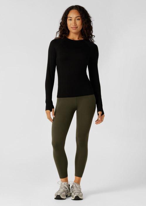Lorna Jane Activewear | Tempo Seamless Long Sleeve Top | Black