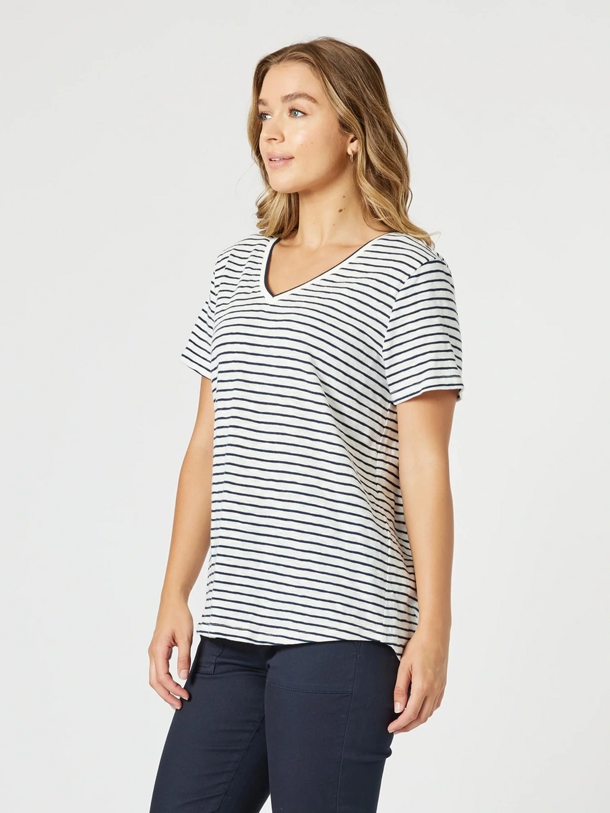 Threadz | Tonic Stripe Tee | Navy/White
