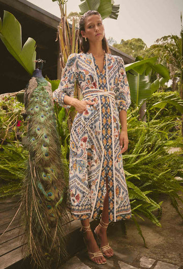 Once Was | Alexis Silk Cotton Midi Dress | Petinos Floros
