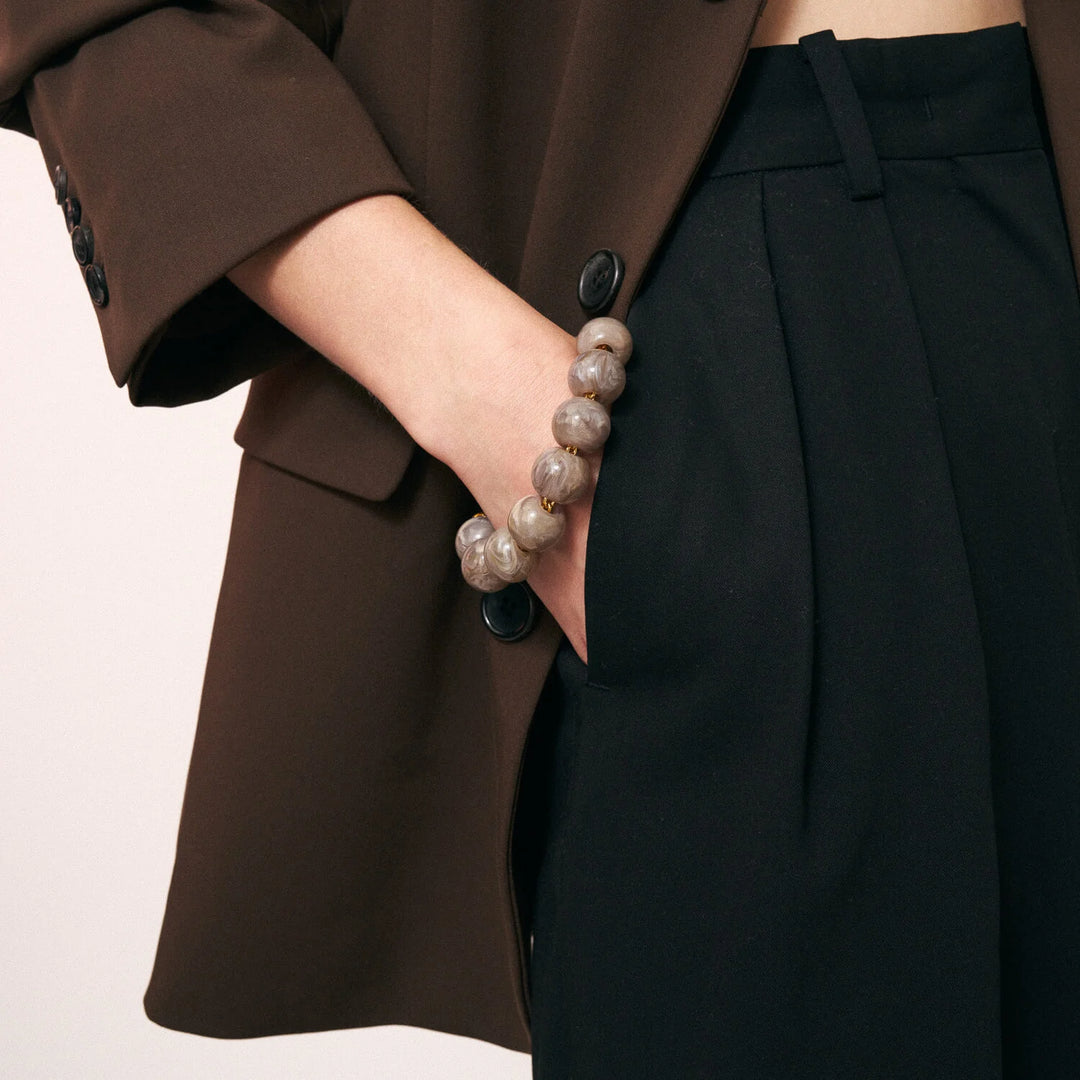 Vanessa Baroni | Beads Bracelet | Greige Marble