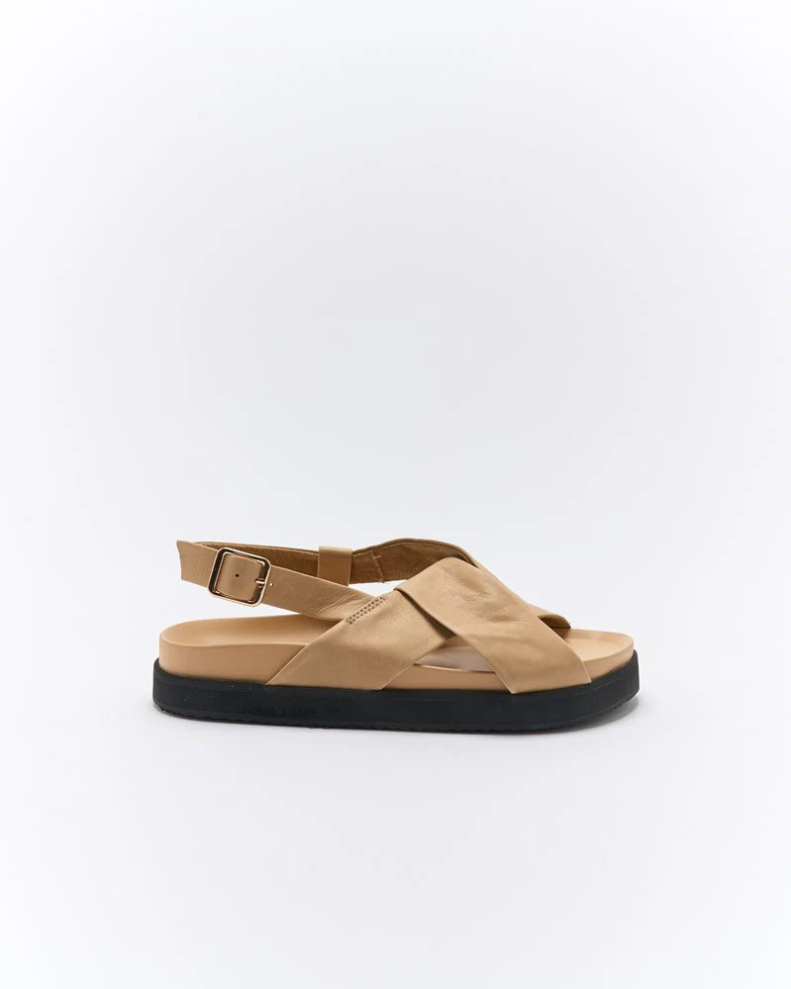 Walnut Melbourne | Mya Leather Sandal | Biscuit