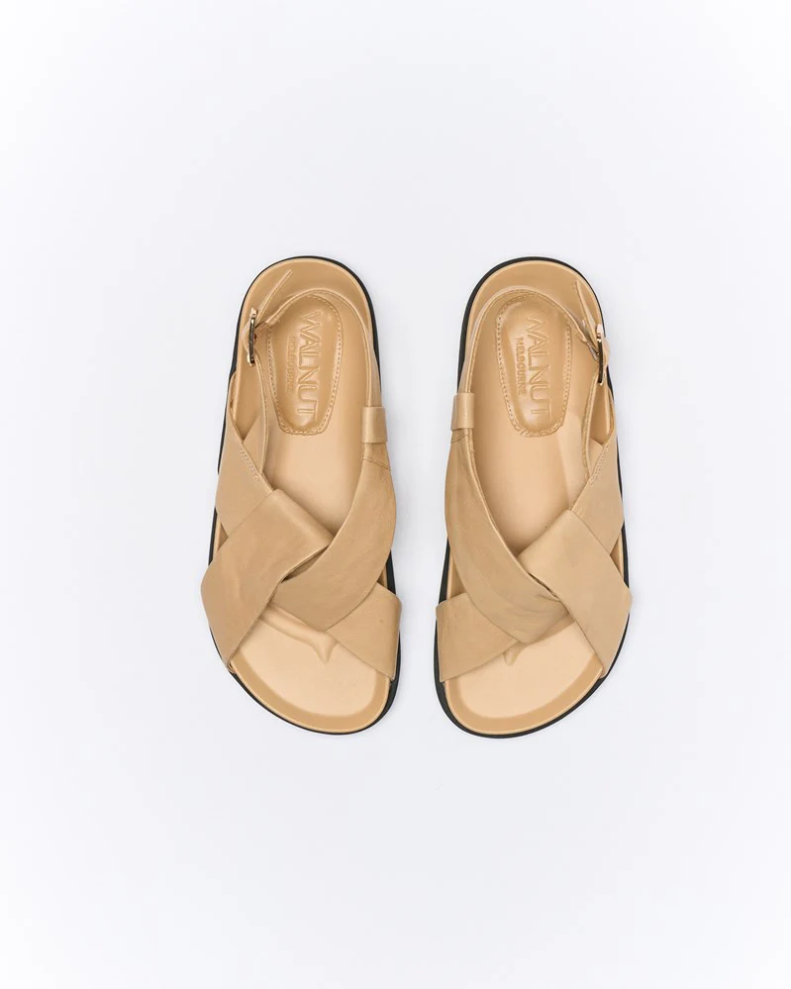 Walnut Melbourne | Mya Leather Sandal | Biscuit