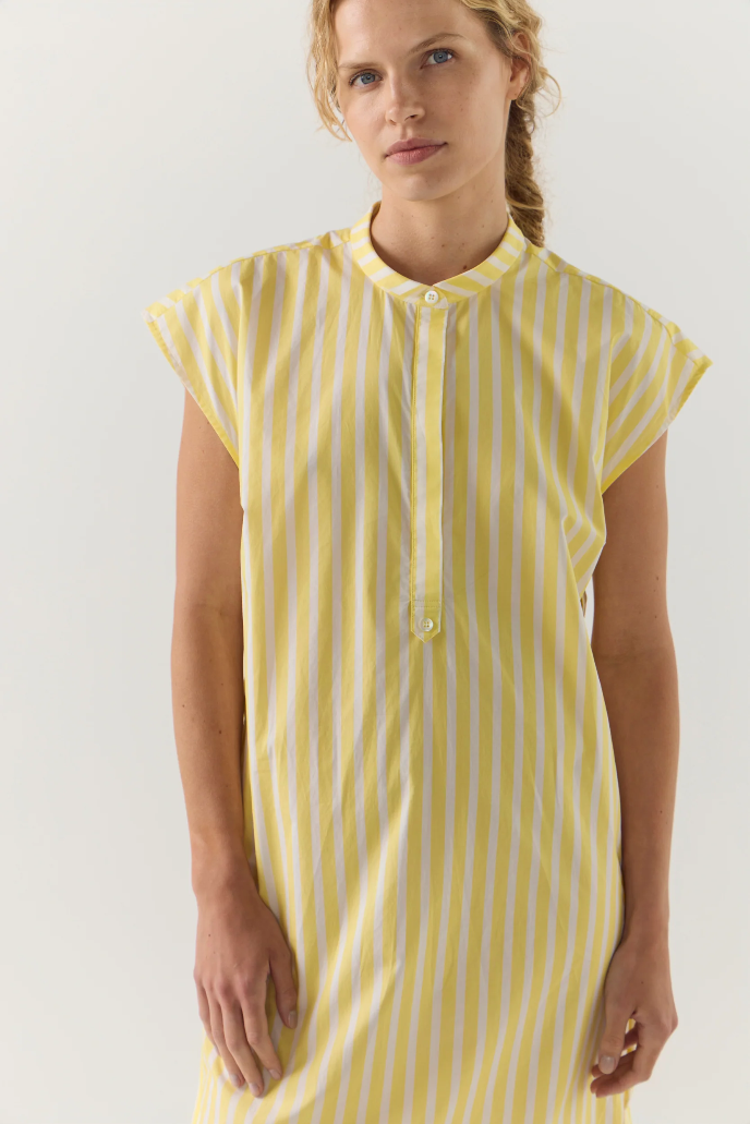Foemina | Gia Dress | Lemon Stripe Poplin