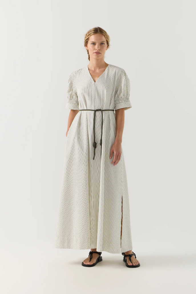Foemina | Scottie Dress | Basil Stripe Seersucker