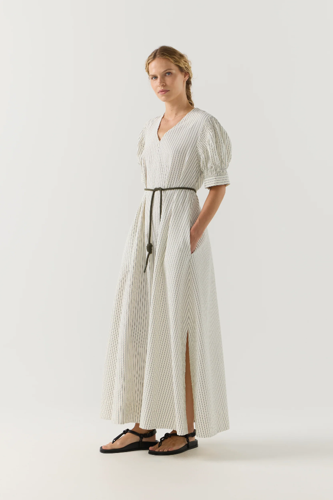 Foemina | Scottie Dress | Basil Stripe Seersucker