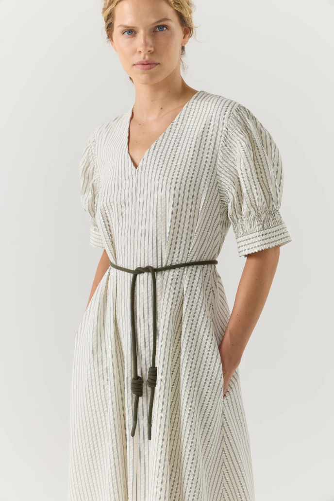 Foemina | Scottie Dress | Basil Stripe Seersucker