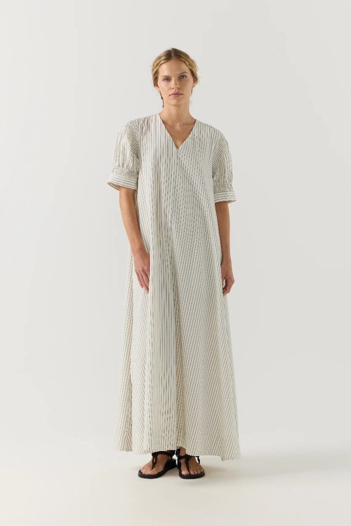 Foemina | Scottie Dress | Basil Stripe Seersucker