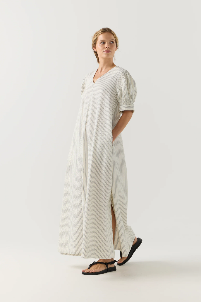 Foemina | Scottie Dress | Basil Stripe Seersucker