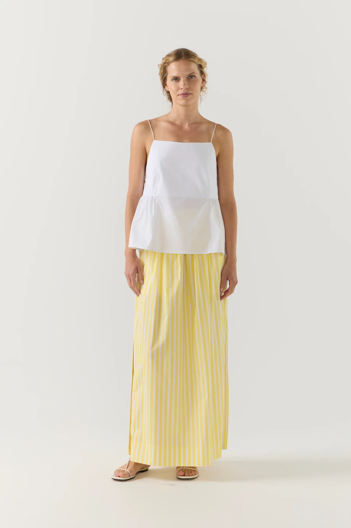 Foemina | Brooke Skirt | Lemon Stripe Poplin