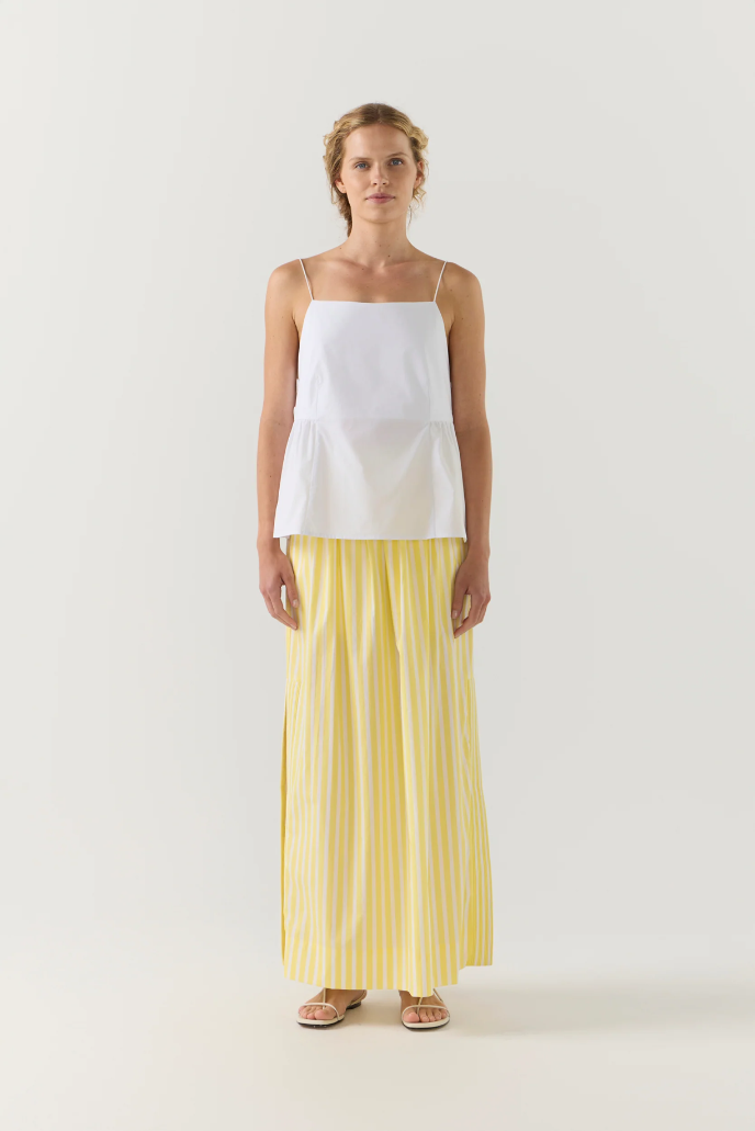 Foemina | Brooke Skirt | Lemon Stripe Poplin