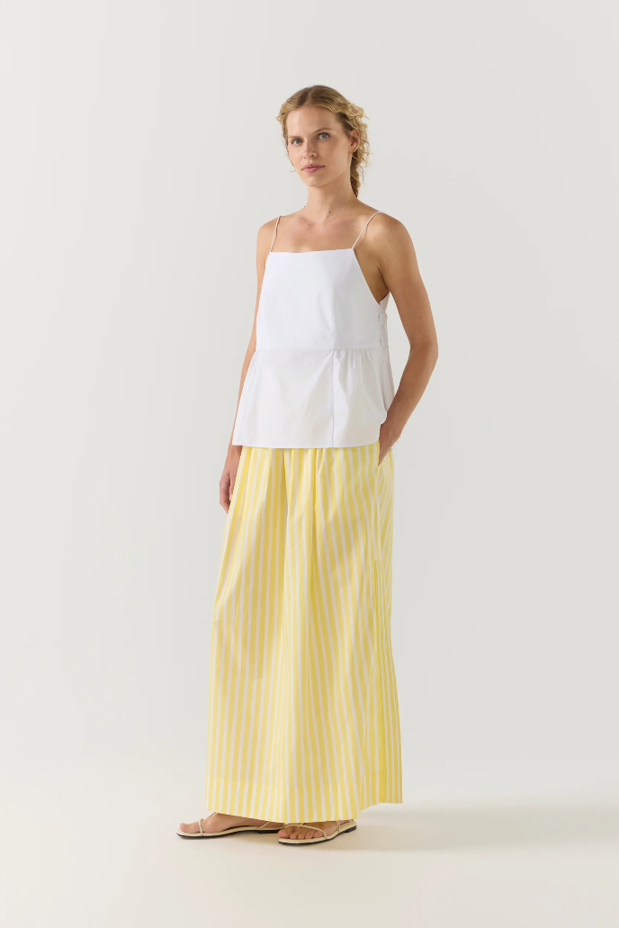 Foemina | Brooke Skirt | Lemon Stripe Poplin