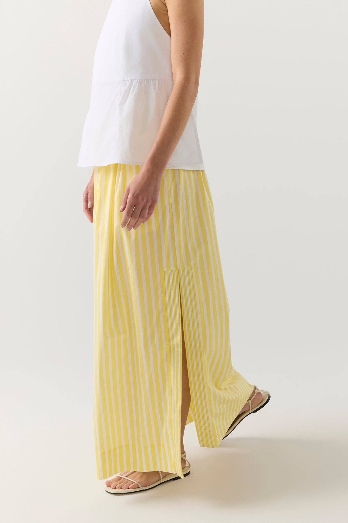 Foemina | Brooke Skirt | Lemon Stripe Poplin
